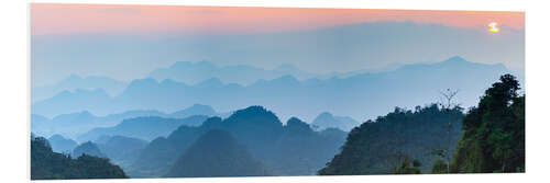 Foam board print Karst landscape in North Vietnam at sunset