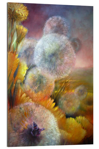 Quadro em plexi-alumínio Dandelion and butterfly I