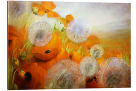 Gallery print Poppy meadow with dandelions