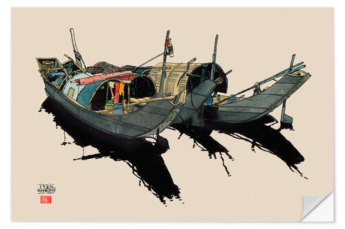 Vinilo para la pared Barcos Vietnam