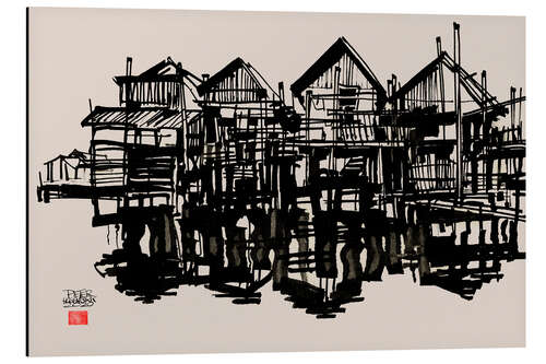 Tableau en aluminium Lac Inle au Myanmar