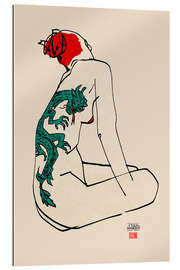 Gallery print Nude with dragon tattoo