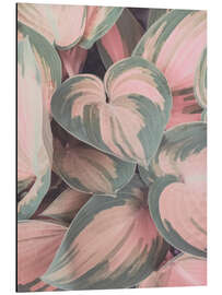 Aluminium print Delicate Pink Leaves