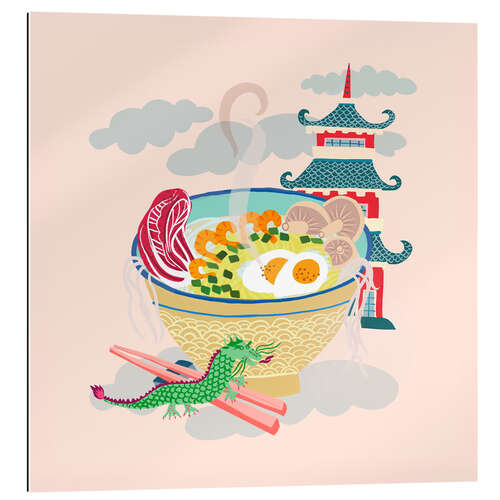 Gallery print Noodle bowl with little dragon