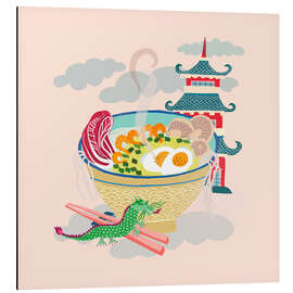 Magnettafel Nudelschale mit kleinem Drachen