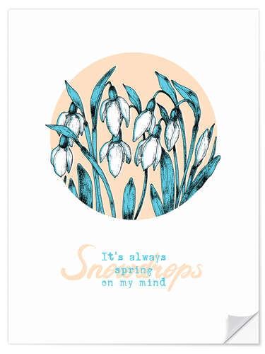 Wall sticker Always spring on my mind. Snowdrops