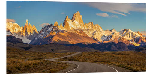 Akryylilasitaulu Sunrise at Fitz Roy in Patagonia