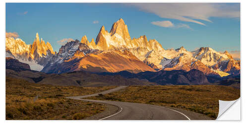 Wandsticker Sonnenuntergang am Fitz Roy in Patagonien