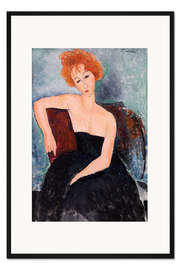 Gerahmter Kunstdruck Rothaariges Mädchen im Abendkleid