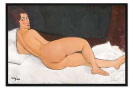 Gerahmter Kunstdruck Liegender Akt