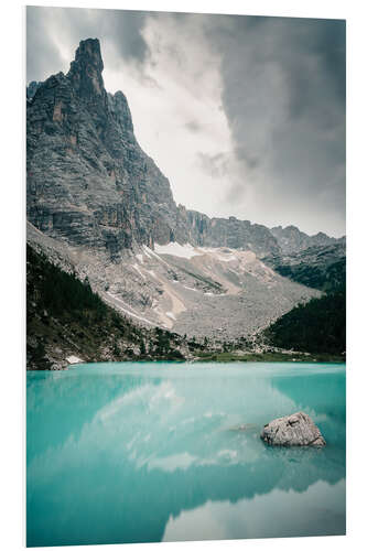 Foam board print Sorapis mountain lake in the Dolomites