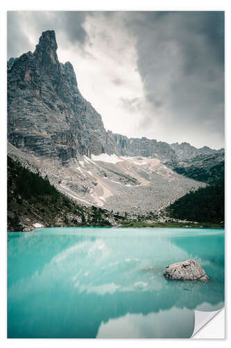 Wall sticker Sorapis mountain lake in the Dolomites