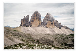 Poster Three peaks in the Dolomites