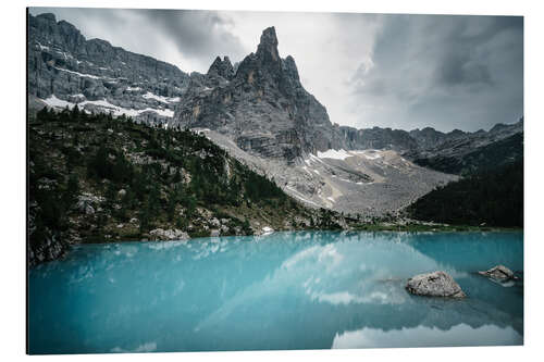 Alubild Bergsee in den Dolomiten