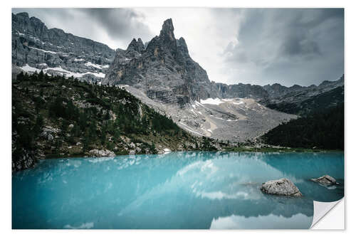 Naklejka na ścianę Mountain lake in the Dolomites