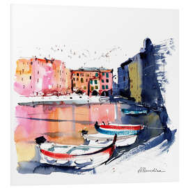 Foam board print Boats in Vernazza, Cinque Terre, Italy