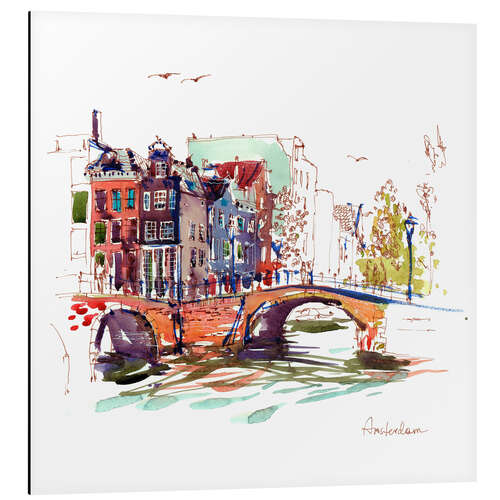 Aluminium print Canals of Amsterdam, Netherlands