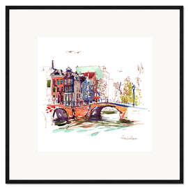 Impression artistique encadrée Canaux d’Amsterdam, Pays-Bas