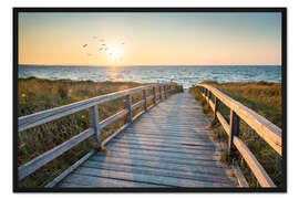 Gerahmter Kunstdruck Steg zum Meer