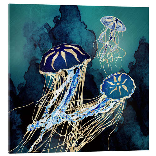 Akrylglastavla Metallic Jellyfish III