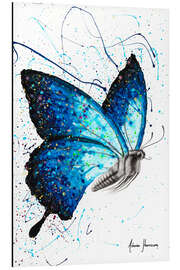 Print på aluminium Blue Freedom Butterfly