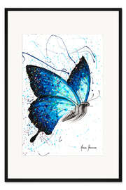 Gerahmter Kunstdruck Blauer Freiheitsschmetterling