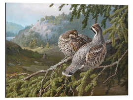 Magnettafel Haselhühner im Wald