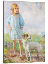 Magnettafel Mädchen mit Hund