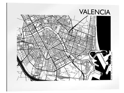 Gallery print Valencia map