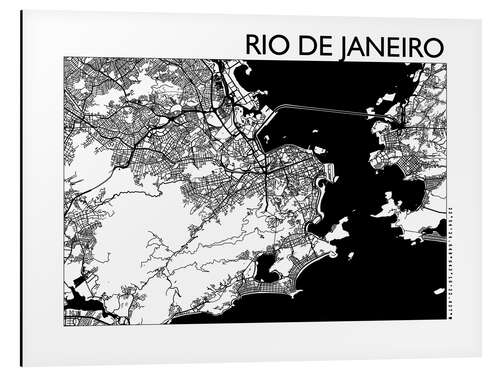 Aluminium print Map of Rio de Janeiro