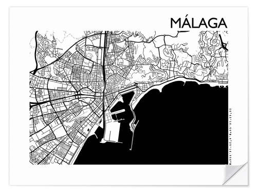 Naklejka na ścianę Map of malaga