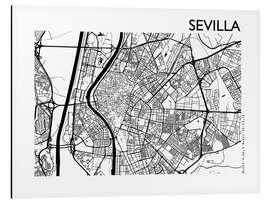 Tableau en aluminium Carte de Séville (espagnol)