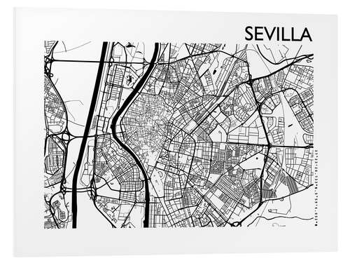 Cuadro de PVC Mapa de Sevilla