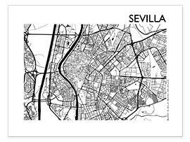 Poster Carte de Séville (espagnol)