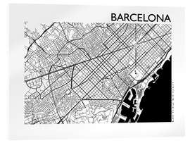 Tableau en verre acrylique Plan de la ville de Barcelone - 44spaces