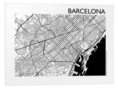 Tableau en PVC Plan de la ville de Barcelone