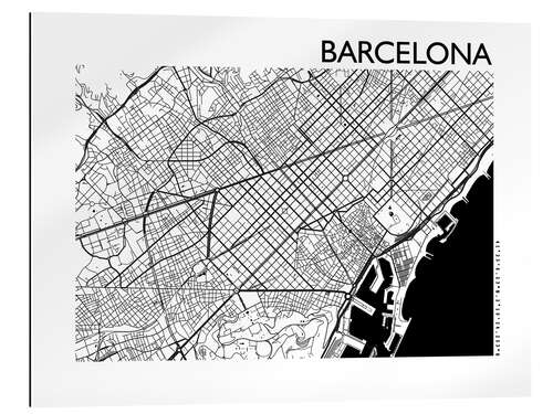 Quadro em plexi-alumínio Mapa de Barcelona