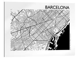 Tableau en plexi-alu Plan de la ville de Barcelone