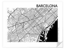 Autocolante decorativo Mapa de Barcelona