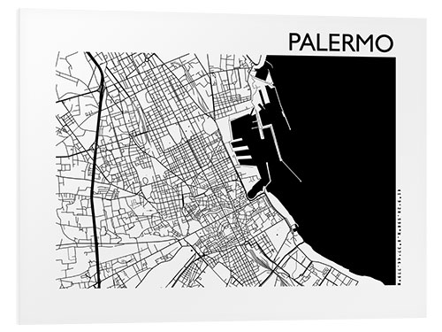 Foam board print Map of palermo