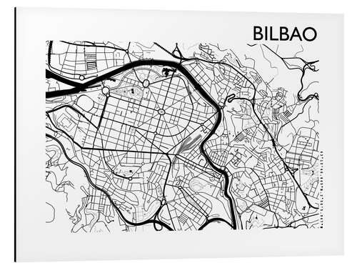 Aluminiumtavla Map of bilbao