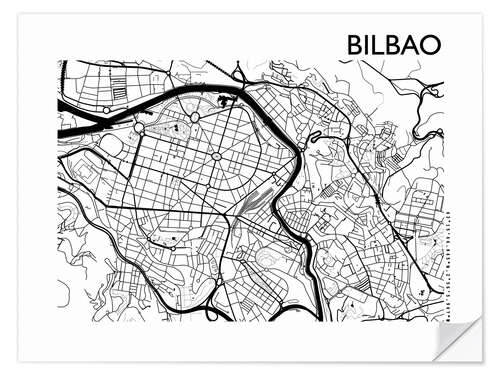 Sticker mural Plan de la ville de Bilbao