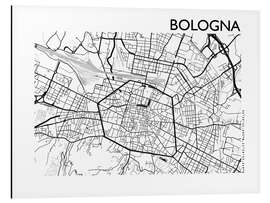 Tableau en aluminium Carte de Bologne (italien)