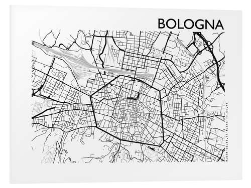 Foam board print Map of Bologna, Emilia-Romagna