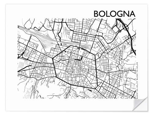 Wall sticker Map of Bologna, Emilia-Romagna