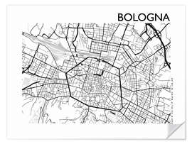 Sticker mural Carte de Bologne (italien)