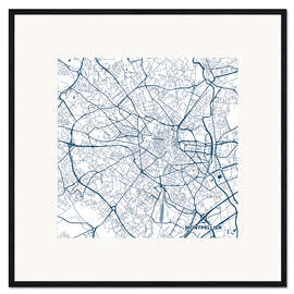 Framed art print Map of Montpellier