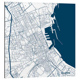 Aluminium print Map of Palermo, Sicily