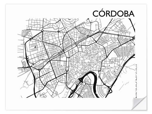 Sticker mural Carte de Cordoue (espagnol)