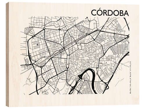 Cuadro de madera Mapa de Córdoba